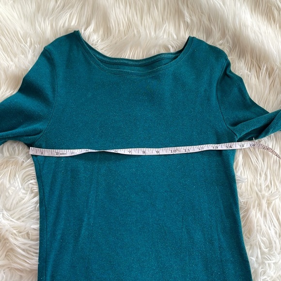 A new day target brand Aqua blue green solid long sleeve tee crew Neck sweater - Picture 15 of 17